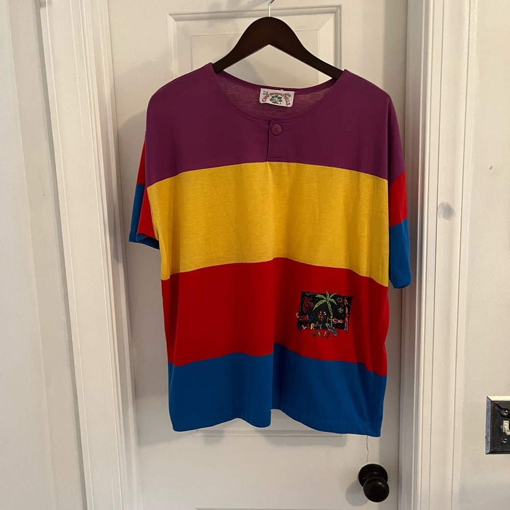 Vintage 80’s/90’s Camp Beverly Hills Color Block‎ T